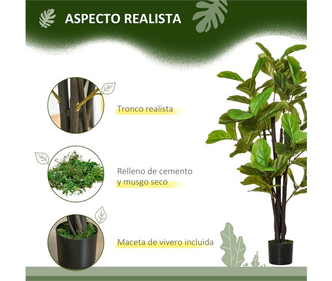 Plantas Artificiales PE, PEVA HOMCOM, hogar - decoración Verde