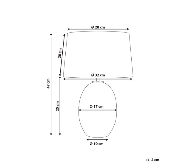 Beliani Lámpara de mesa BONELLI Gris