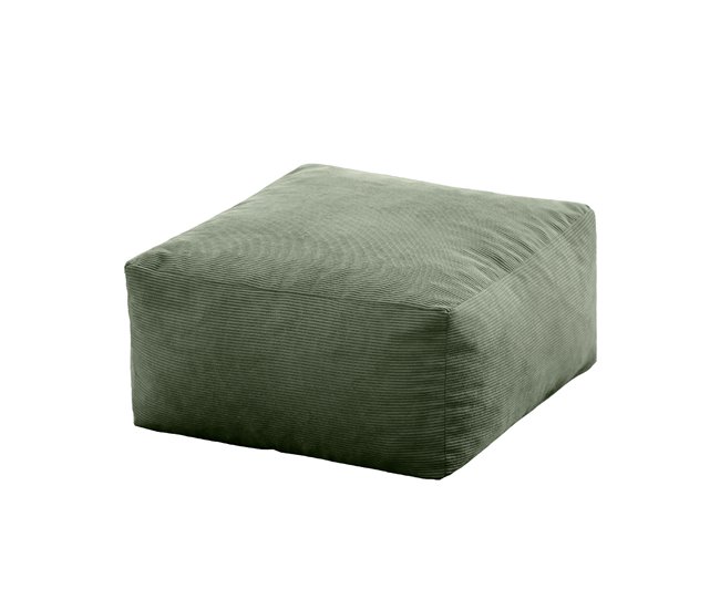 Puff de pana desierto cuadrado Verde Oscuro