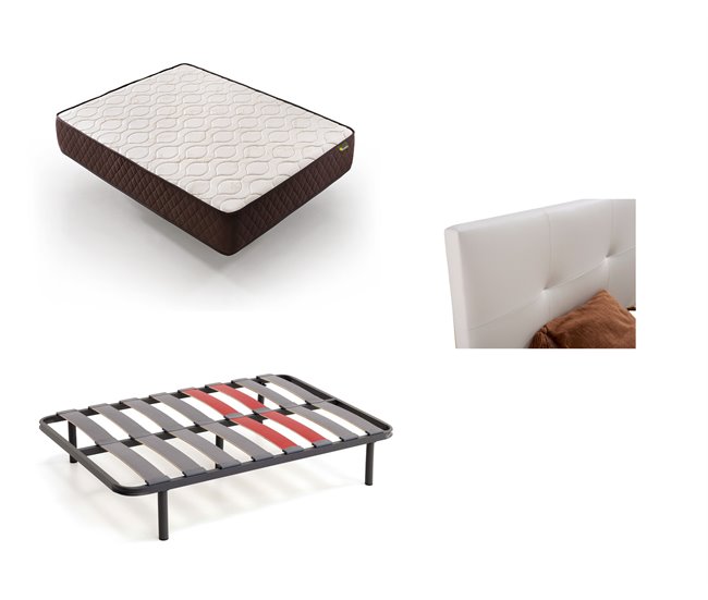 Pack Colchon + Cabecero Tapizado + Somier Descansin 