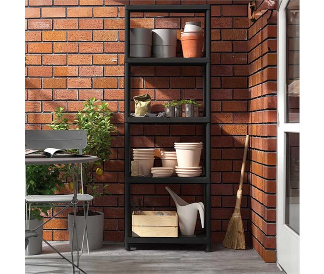 Estantería de Resina con 5 Baldas Thinia Home Negro