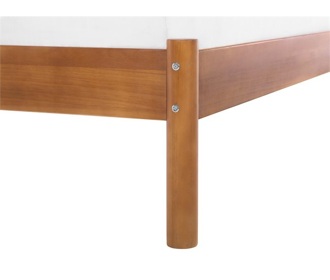 Beliani Cama con somier Madera de pino BARRET 106x210 Marron