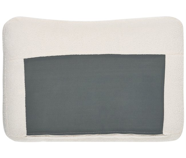 Beliani Sofá esquinero Bouclé SIRO Blanco/ Beige