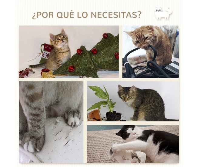 Estanterías para Gatos Aglomerado de Madera, Poliéster PawHut Crudo