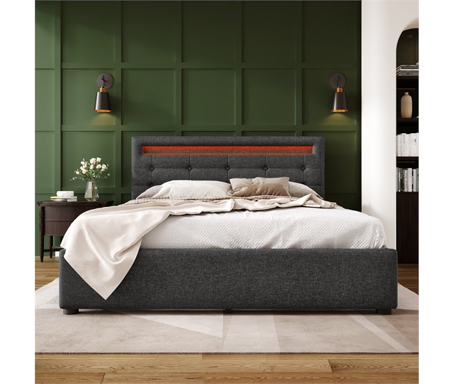 Camas de matrimonio 150x208 Gris