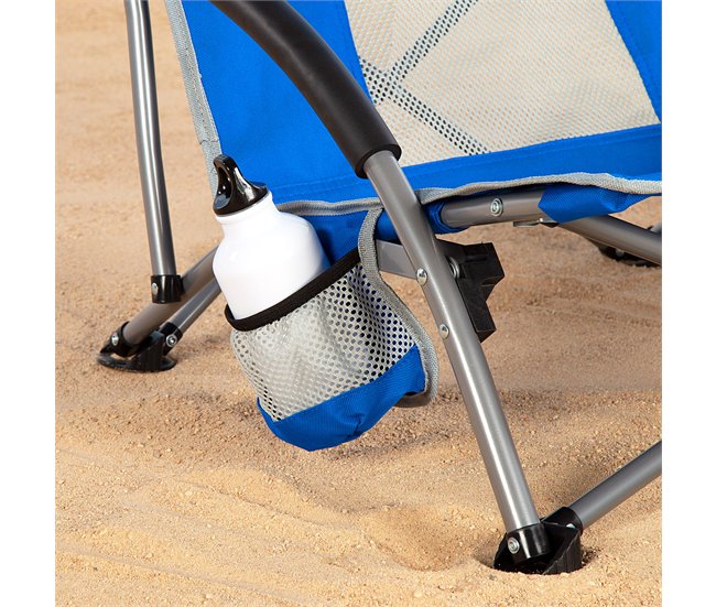 Aktive Pack 4 sillas plegables playa con bolsillo Azul