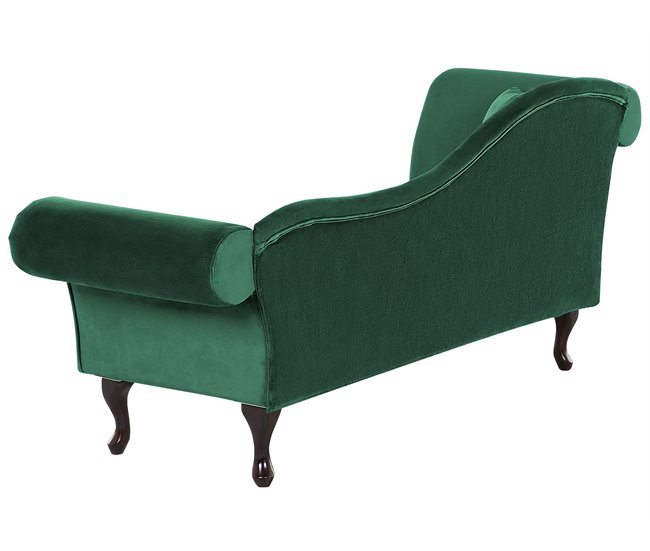 Beliani Chaise longue izquierdo Terciopelo LATTES Azul/ Verde