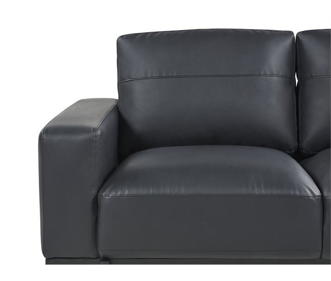 Beliani Sofá de 2 plazas Piel sintética SOVIK Negro