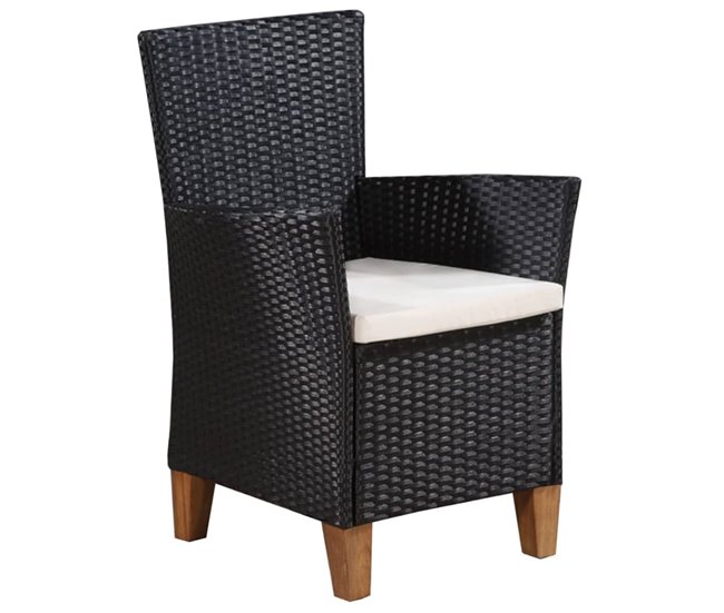 Set muebles de jardín cojines ratán sintético Multicolor