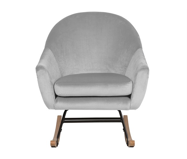 Beliani Sillón mecedora OXIE Gris Claro