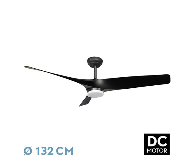 Ventilador De Techo Metal Serie Niger Negro