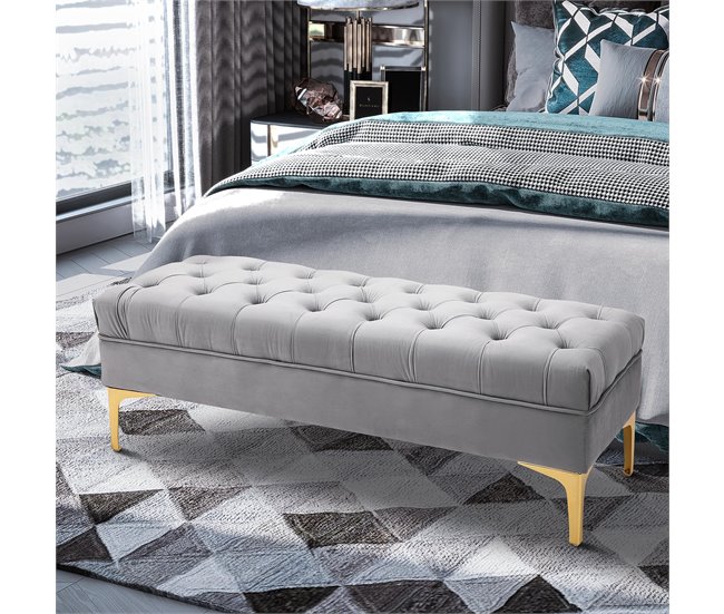 Banco de Cama Poliéster HOMCOM, hogar - muebles de dormitorio Gris