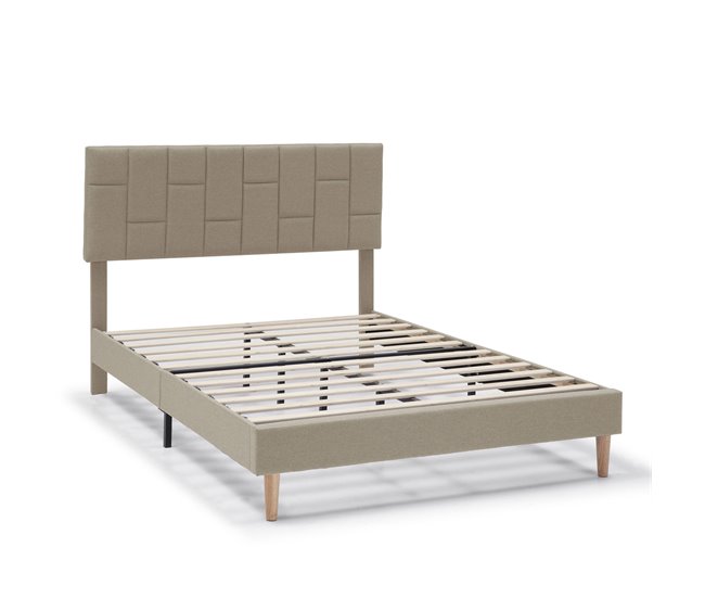 Estructura de Cama tapizada Sorni 135x190 Beige