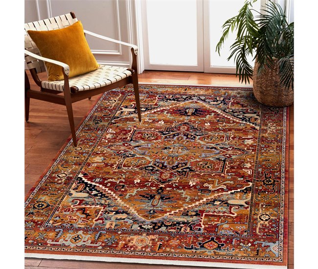 Alfombra KESHAN franjas Ornamento oriental 2886/53588 200x290 Multicolor