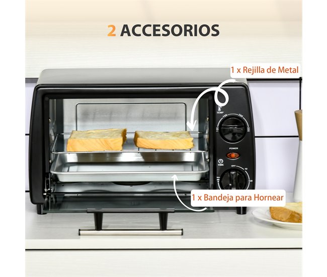 Horno Eléctrico Sobremesa Negro