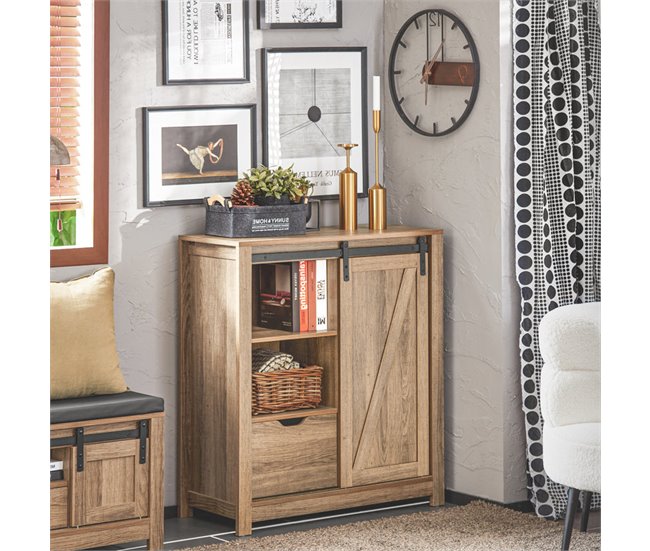 Aparador Recibidor SoBuy FSB59-BR - Puerta corrediza de Granero Marron