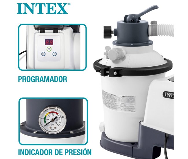 Depuradora de arena INTEX Krystal Clear 5.700 l/h 0,25 hp Gris