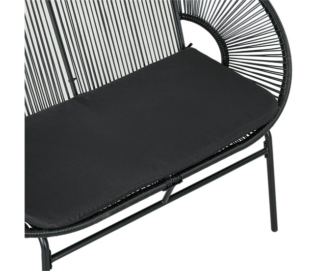 Silla de Ratán Acero, PE Negro