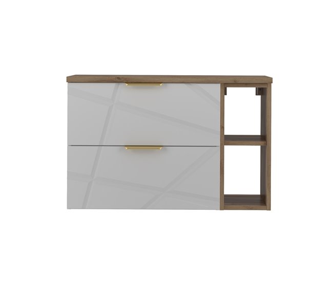 Mueble bajo lavabo 2 compartimientos encimera Aurora 80 Blanco