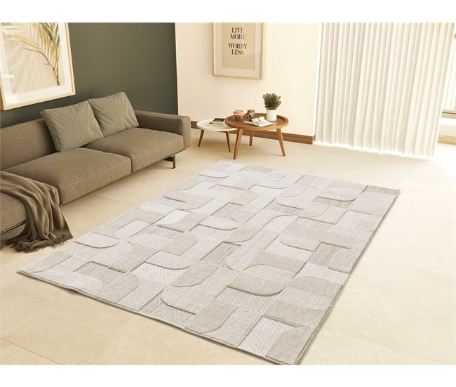 Alfombra con relieve de estilo étnico ELEMENT - ATTICGO 137x200 Beige