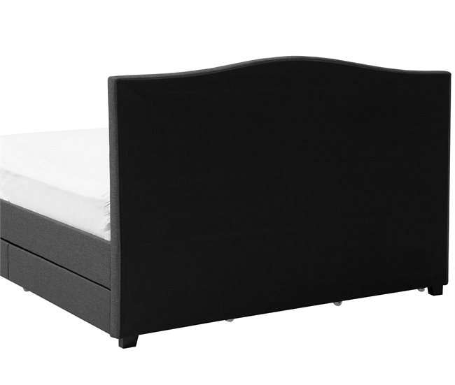 Beliani Cama con somier Poliéster MONTPELLIER 167x213 Gris Oscuro