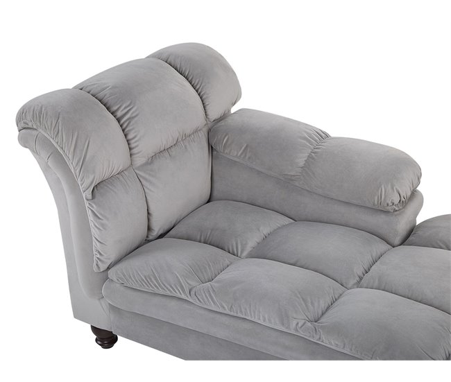 Beliani Chaise longue izquierdo Terciopelo LORMONT Gris Claro