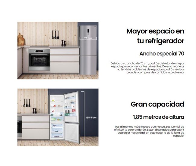 Frigorifico Combi Infiniton FGC-78XA, 432 l Inox