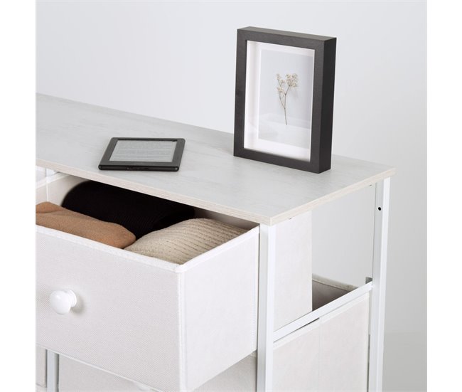 Max Home Cómoda 6 cajones de tela 80 Blanco