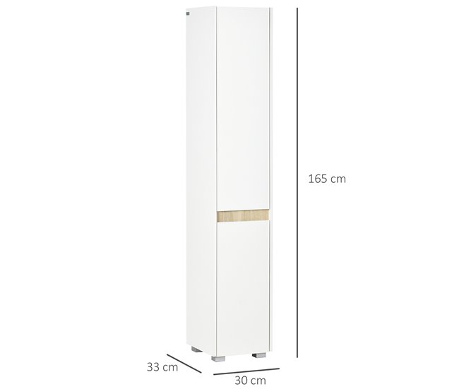 Armario de Baño Melamina de Madera, ABS kleankin, hogar - baño 30 Blanco