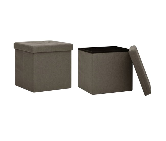 Taburetes De Almacenamiento Marron Claro