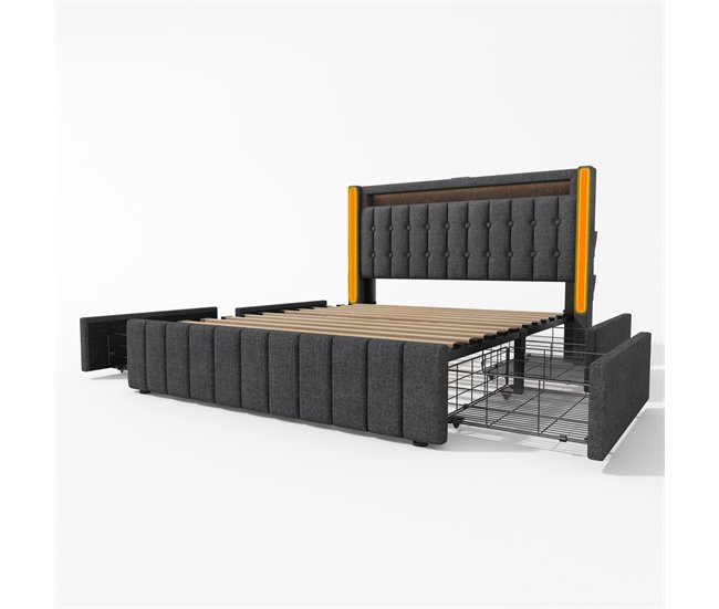 Camas de matrimonio 149x209 Gris