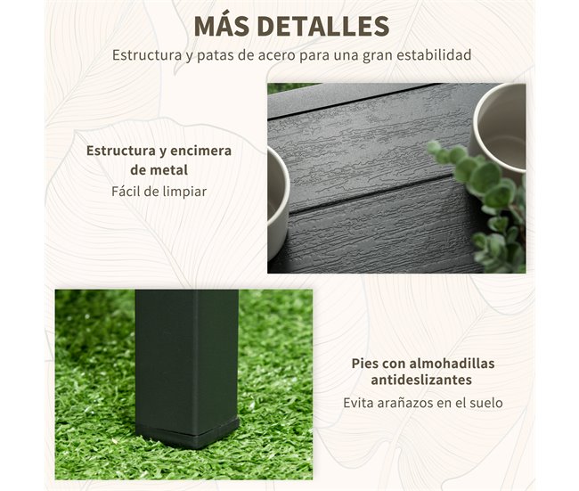 Muebles de Ratán Ratán PE, Poliéster, Acero Outsunny Crudo