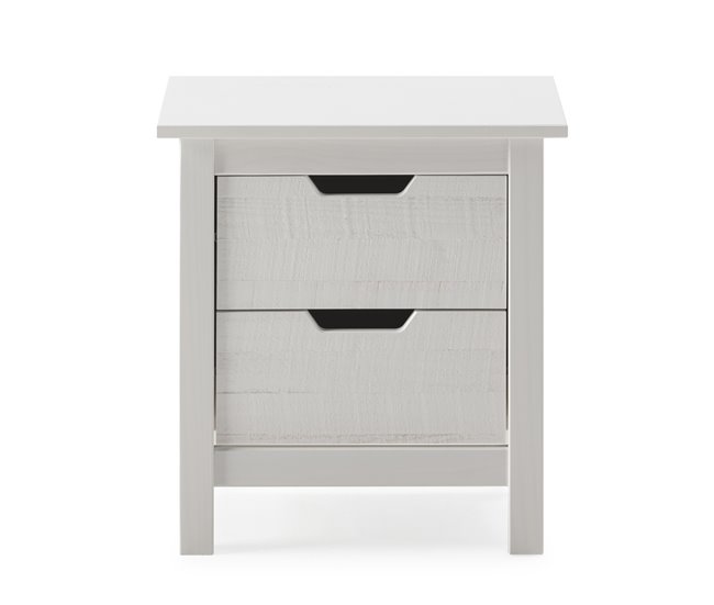 Mesita de noche JULIETA 2 cajones Blanco
