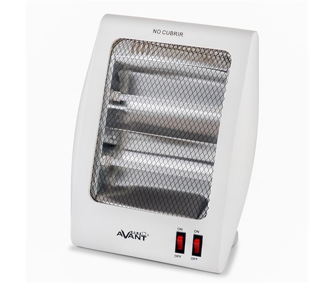 ESTUFA ELÉCTRICA DE CUARZO CON 2 TUBOS Blanco/ Gris