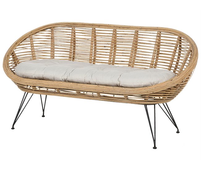 Beliani Conjunto de jardín Ratán MARATEA/CESENATICO Natural