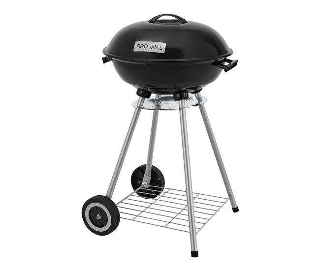 Barbacoa redonda de carbón Apricena con tapa Negro