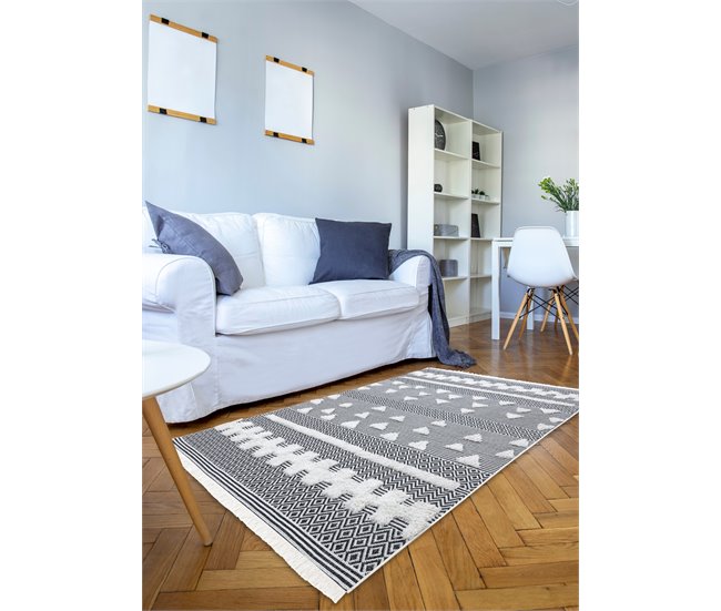 Alfombra ECO sisal BOHO MOROC Geométrico 22321 franjas 175x270 Gris