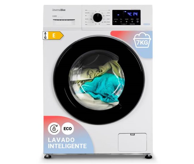 Lavadora con Display 7kg Carga Frontal | UNIVERSALBLUE Blanco