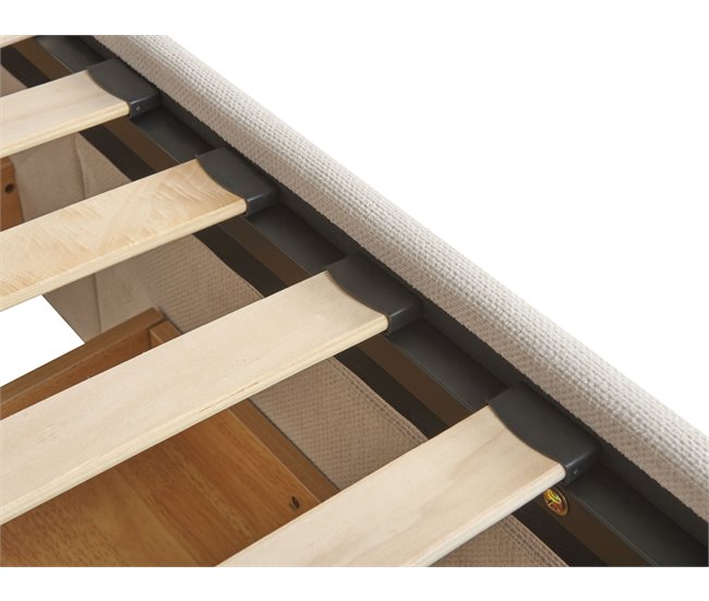 Beliani Cama con almacenaje Poliéster VITTEL 214x98 Beige