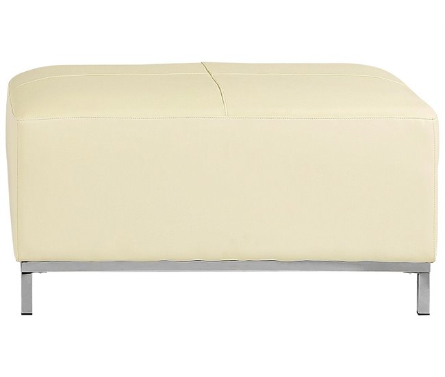Beliani Sofá esquinero Piel OSLO Crema