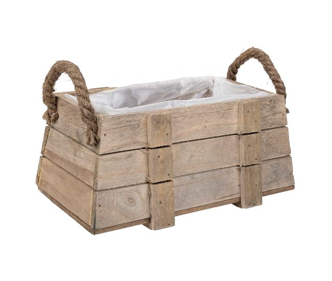 Cesto de madera con asas Marron