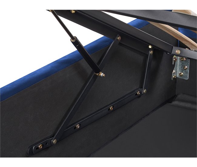 Beliani Cama con almacenaje Terciopelo ROCHEFORT 170x214 Azul Marino