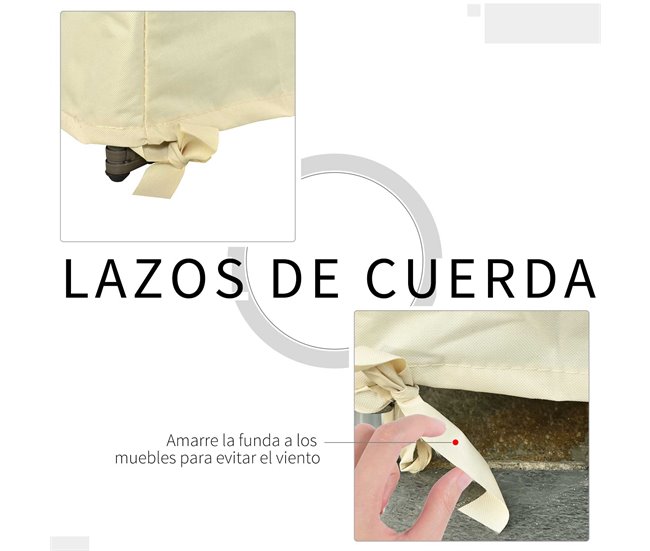 Funda Protectora de Banco Tela Oxford Outsunny 140x84 Beige