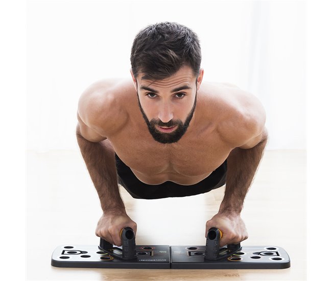 Tabla de Flexiones Push-Up con Bandas de Resistencia y Guía de Ejercicios Negro