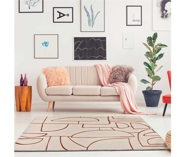 Alfombra de diseño geometrico BERUTI - ATTICGO 160x230 Beige