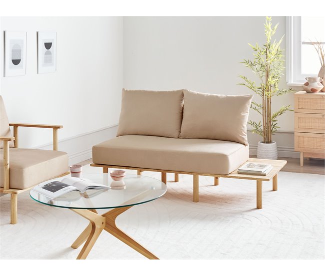 Beliani Sofá de 2 plazas Poliéster SALO Arena