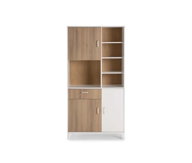 Buffet de cocina FRESH II. 3 Puertas. DMF. Roble/blanco Blanco/ Madera