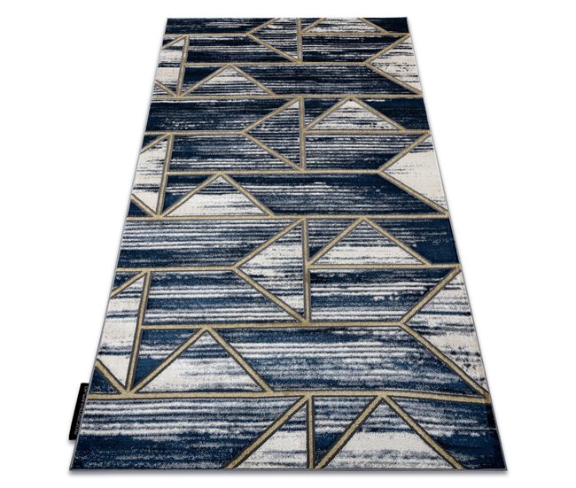 Alfombra DE LUXE moderna 462 Geométrico - Structural 120x170 Azul