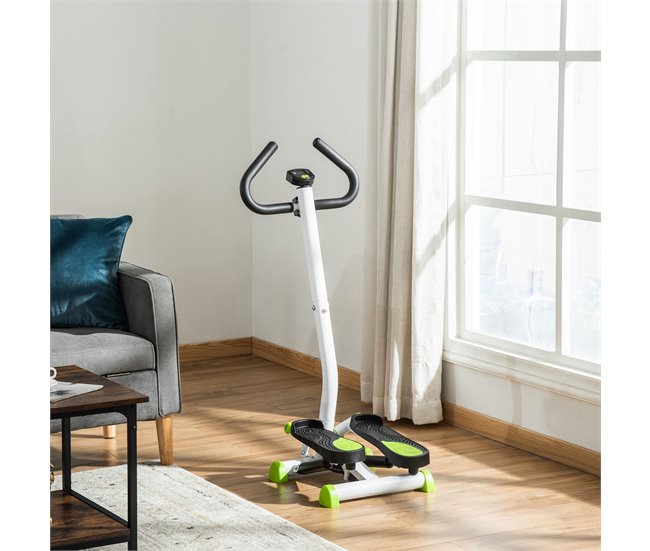 Máquina de Step Acero, ABS HOMCOM, deportes y ocio - fitness Blanco