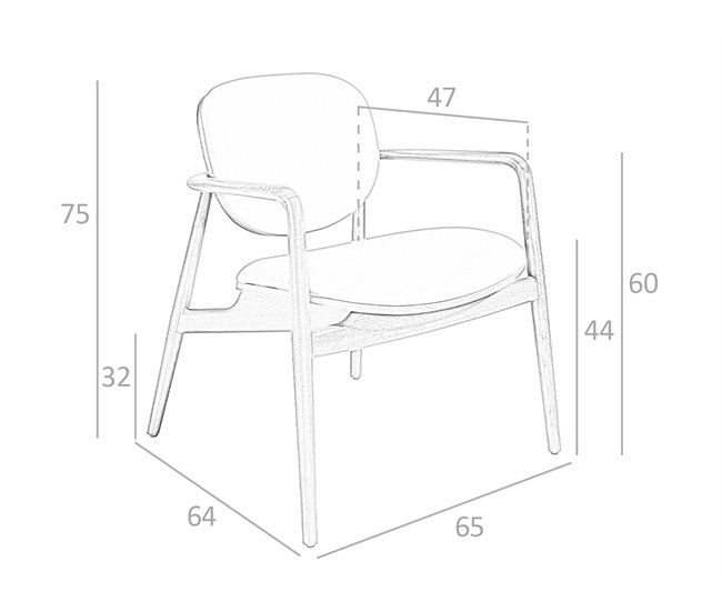ANGEL CERDA Sillón polipiel marrón y nogal Nogal